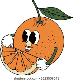 Vector illustration of an orange cartoon	