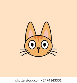 Vector illustration of an orange cat head, suitable for logo and unique identity