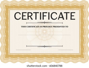 Vector illustration Of  Orange Certificate 
