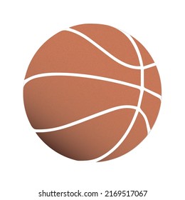 Vector Illustration Of Orange Collered Realistic Basketball Clipart Drawing.