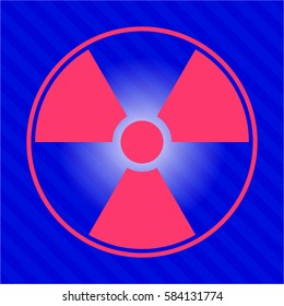 Vector illustration of Orange color Nuclear with blue background