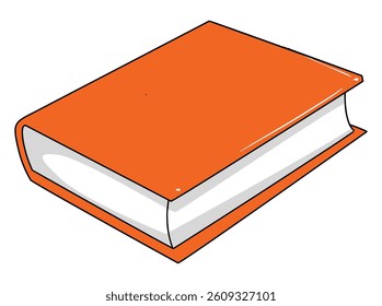 Vector illustration orange colored book is kept