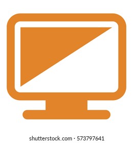 Vector Illustration Orange Computer Monitor Icon Stock Vector (Royalty ...