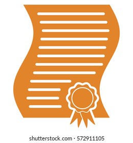 Ilustración vectorial del icono del contrato naranja
