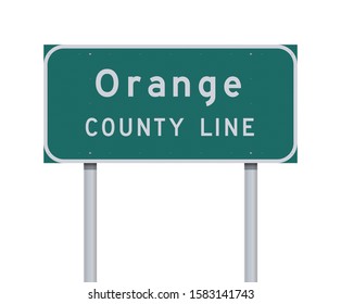 Vector illustration of the Orange County Line green road sign