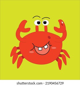 vector illustration of orange crab can be used for children's learning to color, additional symbols on business logos