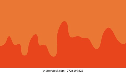 Ilustración vectorial de una naranja, goteando líquido, representando miel, caramelo o pintura. Flujo ondulado de una sustancia derretida.