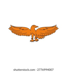Vector illustration of the orange eagle from the national flag of Zambia. Represents the people's ability to rise above problems and achieve freedom.