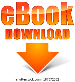 Vector illustration of orange ebook icon on white background
