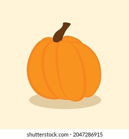 Ilustración vectorial de la calabaza naranja festiva sobre un fondo claro. Cosecha otoñal. Halloween
