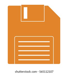Vector Illustration of Orange Floppy Disk Icon
