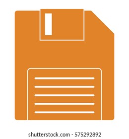 Vector Illustration of Orange Floppy Icon
