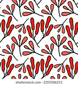 vector illustration of orange floral seamless pattern