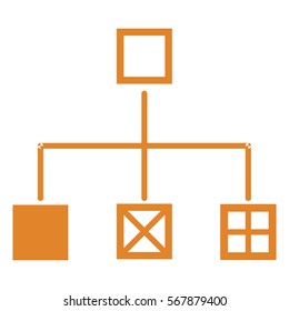 Vector Illustration of Orange Flow Chart Icon
