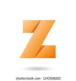 Vector Illustration of Orange Folded Paper Letter Z isolated on a White Background