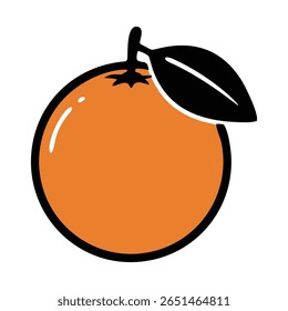 Ilustración vectorial de una fruta de naranja