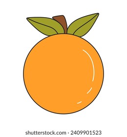 Vektorgrafik von orangefarbenen Früchten im Cartoon-Stil mit Umriss.