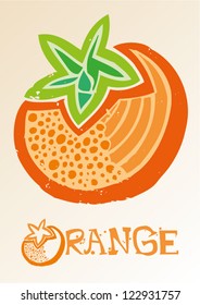 Vector illustration of orange fruit logo background.