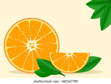 Vector Illustration of Orange Fruit as Text Background for Healthy Life or Farming Related Design