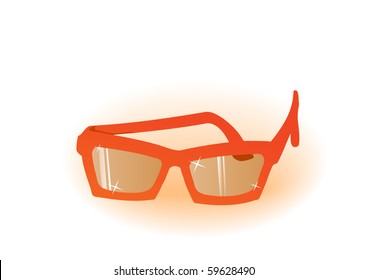 Vector illustration orange glasses on a white background