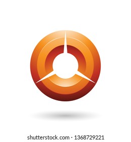 Vector Illustration of Orange Glossy Shaded Circle isolated on a white background