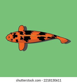 pez koi vectorial con color base naranja con patrón negro