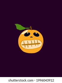 
Vektorgrafik von Orangengrimperei bei Schmerzen