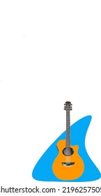 vector illustration of an orange guitar on a blue background perfect for music illustration