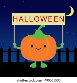 Vector illustration of orange halloween pumpkin