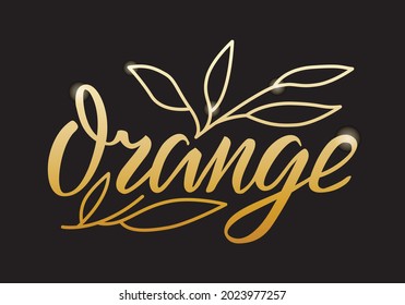 Vector illustration of orange handwritten text for banner, poster, menu, signage, advertisement, card, package design. Creative lettering for web design or print

