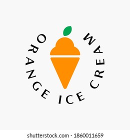 Vector Illustration of Orange ice cream can be used as logo or icon