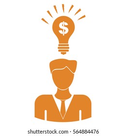Vector Illustration with Orange Idea Icon
