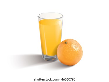 vector illustration of the orange juice