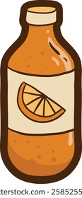 Vector illustration of orange juice bottle