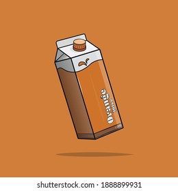 Vector illustration of an orange juice carton 