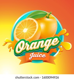 Vector illustration, orange juice symbol or icon.