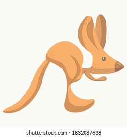 vector illustration of an orange kangaroo. Australian marsupial. Funny character drawing for children's design.