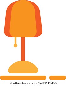 Vector illustration of orange lamp, an icon of a simple lamp