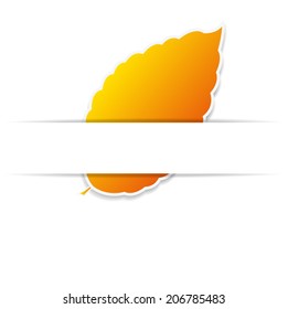 Vector illustration orange leaf. Autumn background