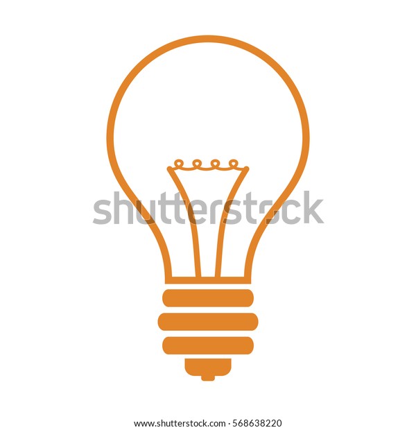 Vector Illustration Orange Light Bulb Icon Stock Vector (Royalty Free
