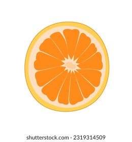 ilustración vectorial de una naranja. Líneas de arte tropical