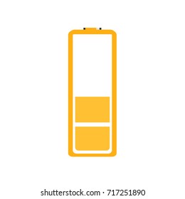 Vector illustration orange low battery  icon.
