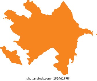 ilustración vectorial del mapa naranja de Azerbaiyán