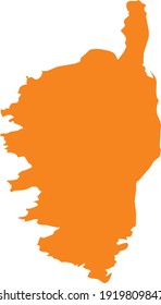 vector illustration of Orange map of Corsica