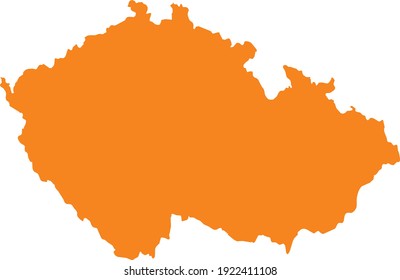 vector illustration of Orange map of Czech Republic