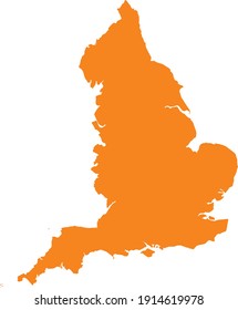 Vektorgrafik von Orange Karte von England