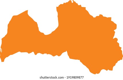 ilustración vectorial del mapa naranja de Letonia