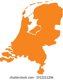 vector illustration of Orange map of Netherlands