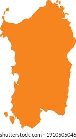 vector illustration of Orange map of Sardinia