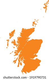 vector illustration of Orange map of Scotland